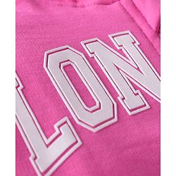 Babyhug Terry Knit Full Sleeves Text Print Hooded  Sweat Jacket & Taped Lounge Pant with Inner T-Shirt - Pink & White