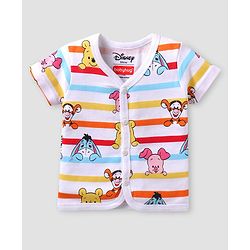 Babyhug Disney Interlock Knit Half Sleeves Jhablas With Winnie The Pooh & Friends Graphics Pack of 3 - Red Blue & White