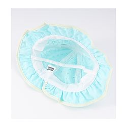 Babyhug Cotton Bucket Hat with Floral & Ear Applique - Light Blue