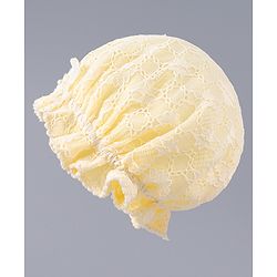Babyhug Chiffon Bucket Hat with Floral Applique - Yellow