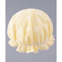 Babyhug Chiffon Bucket Hat with Floral Applique - Yellow