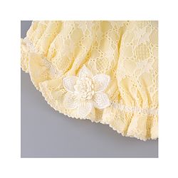 Babyhug Chiffon Bucket Hat with Floral Applique - Yellow