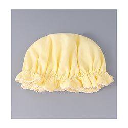 Babyhug Chiffon Bucket Hat with Floral Applique - Yellow