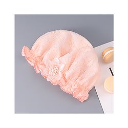 Babyhug Chiffon Bucket Hat with Floral Applique - Peach