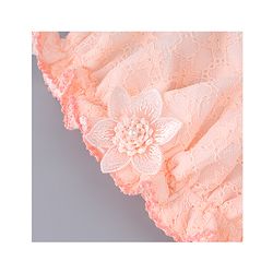Babyhug Chiffon Bucket Hat with Floral Applique - Peach