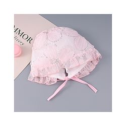 Babyhug Chiffon Bucket Hats with Sequin Applique - Light Pink