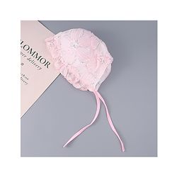 Babyhug Chiffon Bucket Hats with Sequin Applique - Light Pink