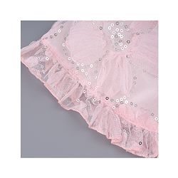 Babyhug Chiffon Bucket Hats with Sequin Applique - Light Pink