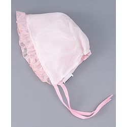 Babyhug Chiffon Bucket Hats with Sequin Applique - Light Pink