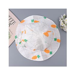 Babyhug Cotton Bucket Hats with Bow Applique & Carrot Print - Orange
