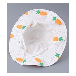 Babyhug Cotton Bucket Hats with Bow Applique & Carrot Print - Orange
