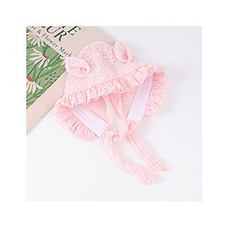 Babyhug Chiffon Bucket Hat with Knot & Ears Applique - Pink