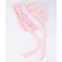 Babyhug Chiffon Bucket Hat with Knot & Ears Applique - Pink