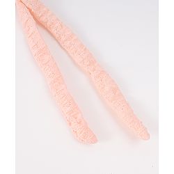 Babyhug Chiffon Bucket Hat with Knot & Ears Applique - Peach