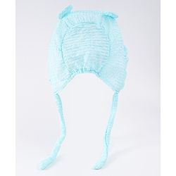 Babyhug Chiffon Bucket Hat with Knot & Ears Applique - Light Blue