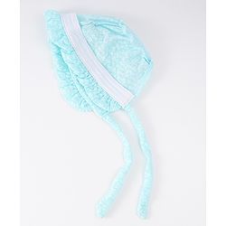 Babyhug Chiffon Bucket Hat with Knot & Ears Applique - Light Blue
