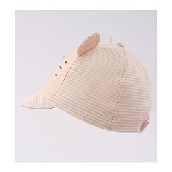 Babyhug Cotton Baseball Cap with Bear Applique - Beige