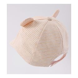 Babyhug Cotton Baseball Cap with Bear Applique - Beige