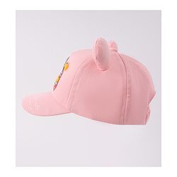 Babyhug Free Size Baseball Cap With Ear Applique & Bear Patch  - Pink