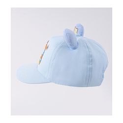 Babyhug Free Size Baseball Cap With Ear Applique & Bear Patch  - Blue