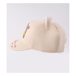 Babyhug Free Size Baseball Cap With Ear Applique & Bear Patch  - Pink