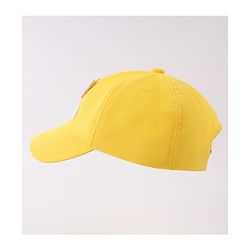 Babyhug Free Size Baseball Cap With Bear Patch - Yellow ( Circumference - 48 cm)