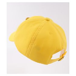 Babyhug Free Size Baseball Cap With Bear Patch - Yellow ( Circumference - 48 cm)