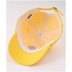 Babyhug Free Size Baseball Cap With Bear Patch - Yellow ( Circumference - 48 cm)