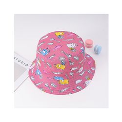 Babyhug Free Size Bucket Hat with Animal Print - Pink