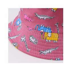 Babyhug Free Size Bucket Hat with Animal Print - Pink