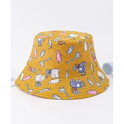 Babyhug Free Size Bucket Hat with Animal Print - Pink