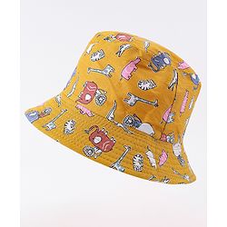 Babyhug Free Size Bucket Hat with Animal Print - Pink