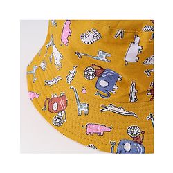 Babyhug Free Size Bucket Hat with Animal Print - Pink