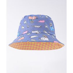 Babyhug Free Size Bucket Hat with Animal Print - Pink