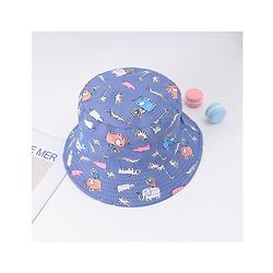 Babyhug Free Size Bucket Hat with Animal Print - Pink