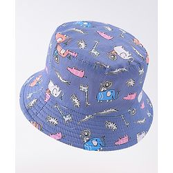 Babyhug Free Size Bucket Hat with Animal Print - Pink