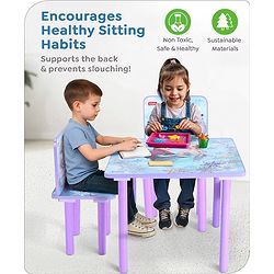 Babyhug Disney Frozen Multipurpose Study Table with 2 Chairs - Purple
