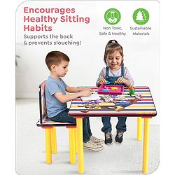 Babyhug Disney Mickey  Multipurpose Study Table with 2 Chairs - Yellow