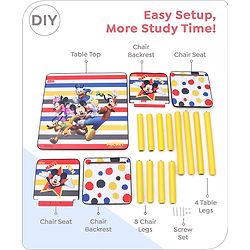 Babyhug Disney Mickey  Multipurpose Study Table with 2 Chairs - Yellow