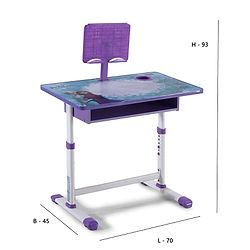 Babyhug Disney Frozen Height Adjustable Study Table & Chair Set with Storage for Kids - Purple| Ergonomic Study Desk for 3-15 Years Kids| Reading Stand, Cup Holder & Anti-Slip Base
