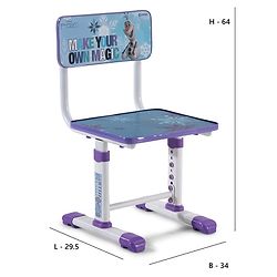 Babyhug Disney Frozen Height Adjustable Study Table & Chair Set with Storage for Kids - Purple| Ergonomic Study Desk for 3-15 Years Kids| Reading Stand, Cup Holder & Anti-Slip Base