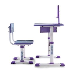 Babyhug Disney Frozen Height Adjustable Study Table & Chair Set with Storage for Kids - Purple| Ergonomic Study Desk for 3-15 Years Kids| Reading Stand, Cup Holder & Anti-Slip Base