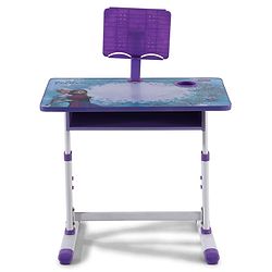 Babyhug Disney Frozen Height Adjustable Study Table & Chair Set with Storage for Kids - Purple| Ergonomic Study Desk for 3-15 Years Kids| Reading Stand, Cup Holder & Anti-Slip Base
