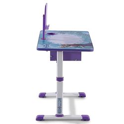 Babyhug Disney Frozen Height Adjustable Study Table & Chair Set with Storage for Kids - Purple| Ergonomic Study Desk for 3-15 Years Kids| Reading Stand, Cup Holder & Anti-Slip Base