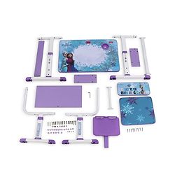 Babyhug Disney Frozen Height Adjustable Study Table & Chair Set with Storage for Kids - Purple| Ergonomic Study Desk for 3-15 Years Kids| Reading Stand, Cup Holder & Anti-Slip Base