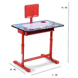 Babyhug Marvel Avenger Height Adjustable Study Table & Chair Set with Storage for Kids - Red| Ergonomic Study Desk for 3 -15 Years Kids| Reading Stand, Cup Holder & Anti-Slip Base