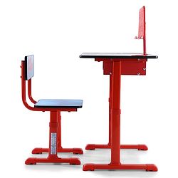 Babyhug Marvel Avenger Height Adjustable Study Table & Chair Set with Storage for Kids - Red| Ergonomic Study Desk for 3 -15 Years Kids| Reading Stand, Cup Holder & Anti-Slip Base