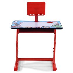 Babyhug Marvel Avenger Height Adjustable Study Table & Chair Set with Storage for Kids - Red| Ergonomic Study Desk for 3 -15 Years Kids| Reading Stand, Cup Holder & Anti-Slip Base