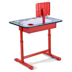 Babyhug Marvel Avenger Height Adjustable Study Table & Chair Set with Storage for Kids - Red| Ergonomic Study Desk for 3 -15 Years Kids| Reading Stand, Cup Holder & Anti-Slip Base