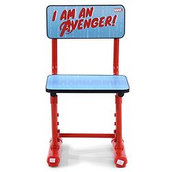 Babyhug Marvel Avenger Height Adjustable Study Table & Chair Set with Storage for Kids - Red| Ergonomic Study Desk for 3 -15 Years Kids| Reading Stand, Cup Holder & Anti-Slip Base